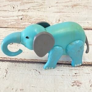 FISHER-PRICE Vintage Little People Blue Elephant Jointed Leg Zoo Animal Toy